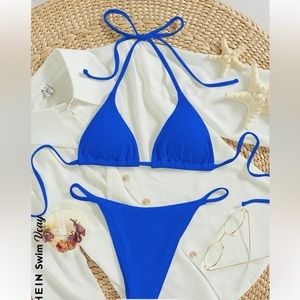 blue string bikini